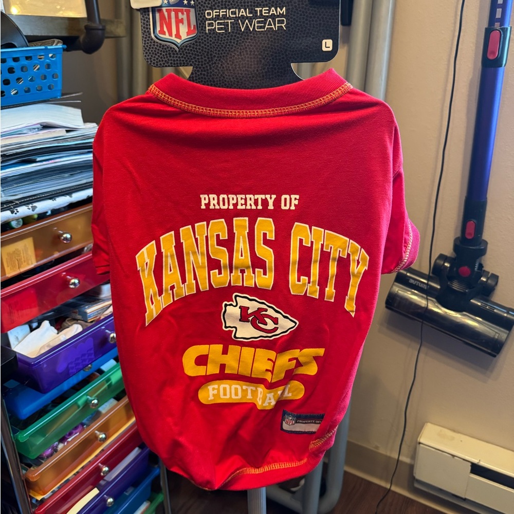 NFL Kansas City Chiefs Red and Yellow Dog Sweatshirt